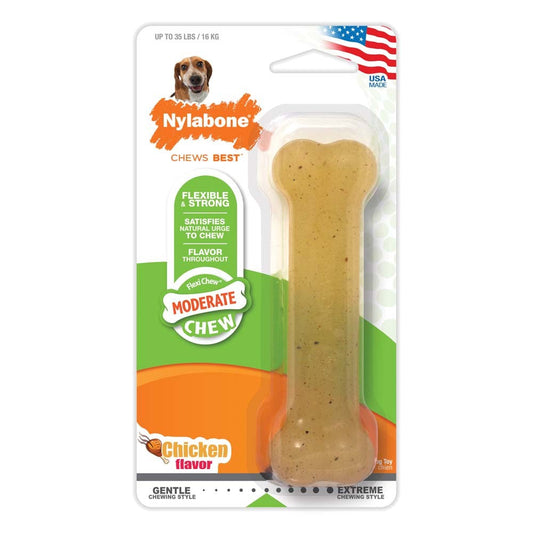 Nylabone Moderate Chew Chicken Chew Toy Chicken 1ea/Medium/Wolf - Up To 35 lb