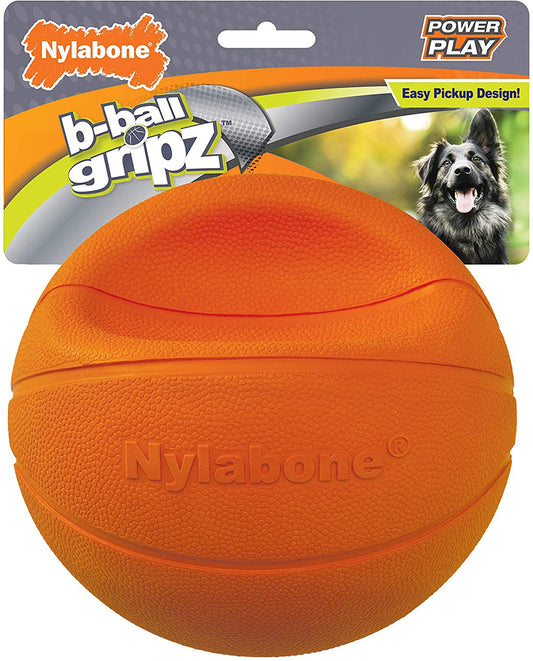 Nylabone Power Play Dog Basketball B-Ball Gripz 1ea/Large/Giant - Up To 50 lb