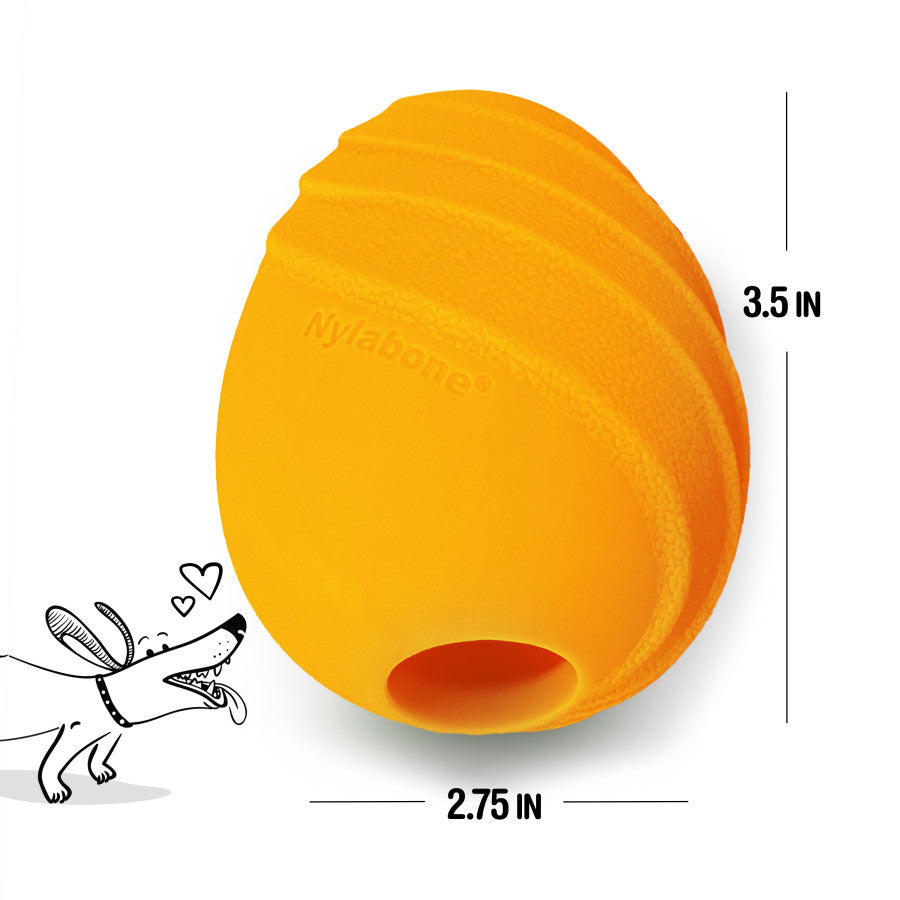 Nylabone Creative Play Eggi Dog Treat Toy Orange, 1ea/Small