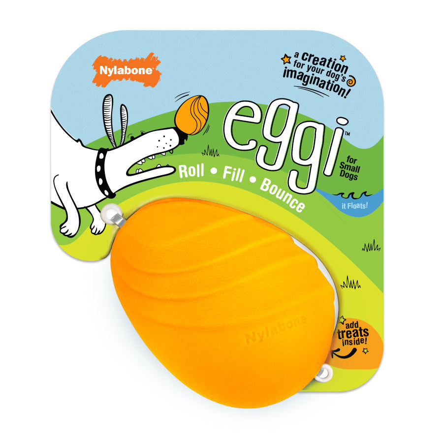 Nylabone Creative Play Eggi Dog Treat Toy Orange, 1ea/Small