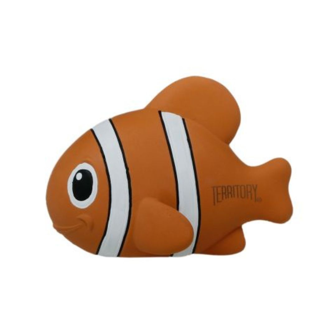 Territory Dog Latex Squeaker Clown Fish 4.5 Inch