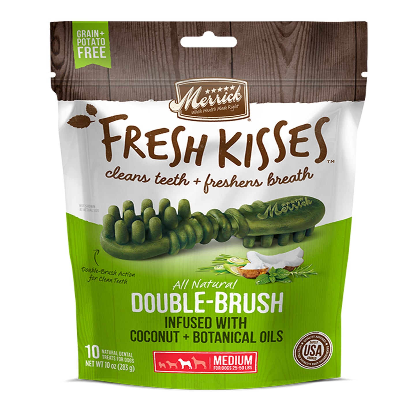 Merrick Fresh Kisses Coconut Oil For Medium Dogs (30-70 Lbs) 12oz.