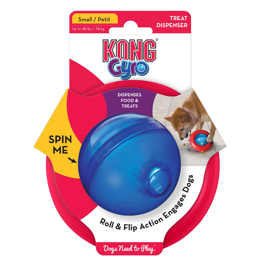 KONG Gyro Treat Dispenser Dog Toy Red/Blue 1ea/SM