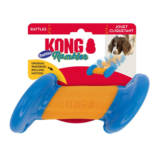 KONG Rambler Rattlez Dog Toy Dumbbell, LG (2 pack)