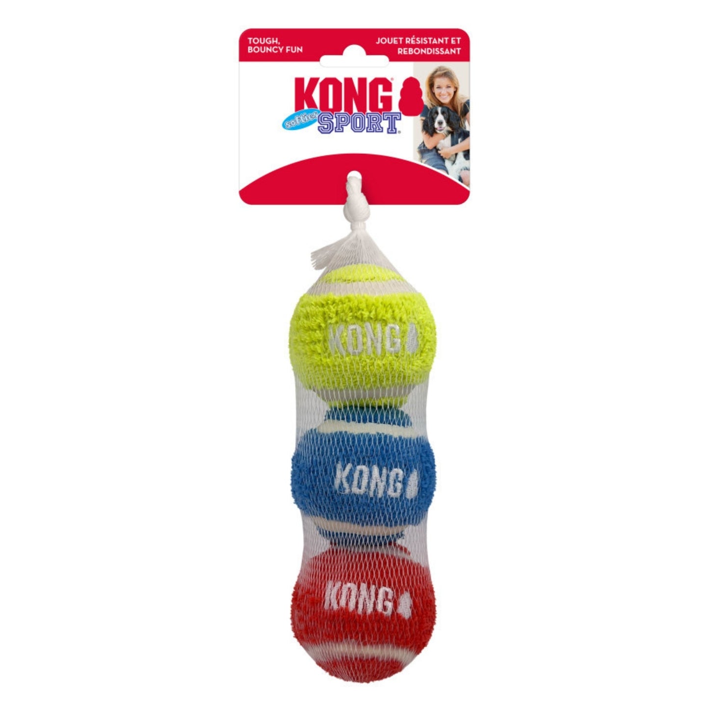 KONG Sport Softies Balls Dog Toy Assorted, 1ea/MD, 3 pk