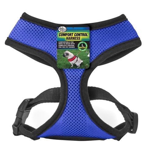 Four Paws Comfort Control Dog Harness Blue 1ea/Large