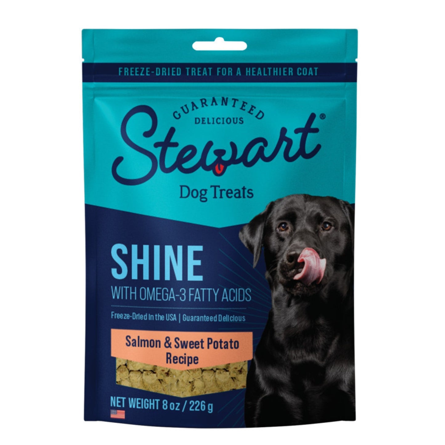 Stewart Shine w/Omega3 Freeze Dried Dog Treats for Healthy Coat Salmon & Sweet Potato, 1ea/8oz.