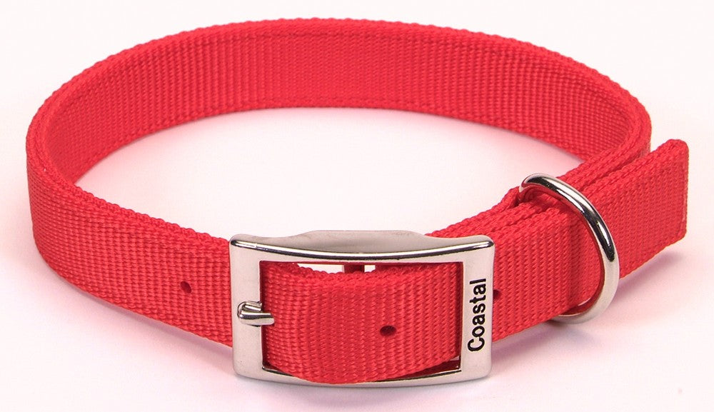 Coastal Double-Ply Nylon Dog Collar Red 1ea/1 In X 20 in