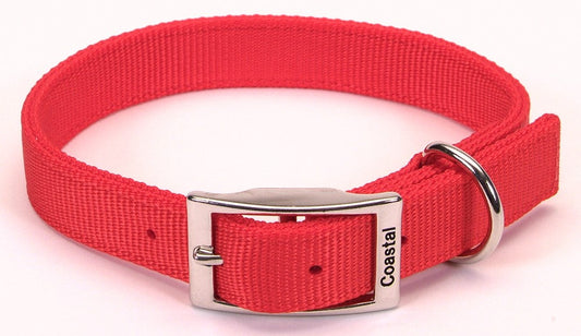 Coastal Double-Ply Nylon Dog Collar Red 1ea/1 In X 24 in