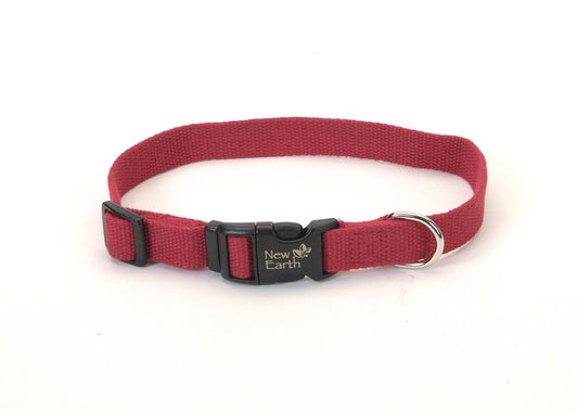 New Earth Soy Adjustable Dog Collar Cranberry 1ea/5/8 In X 8-12 in