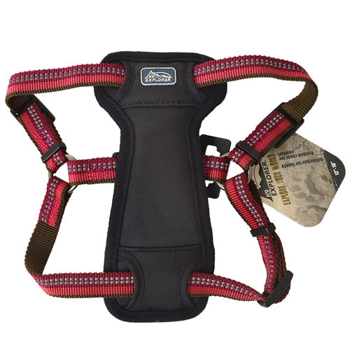 Coastal K9 Explorer 1 Inch Padded Harness Berry Red (20-30 Inch)