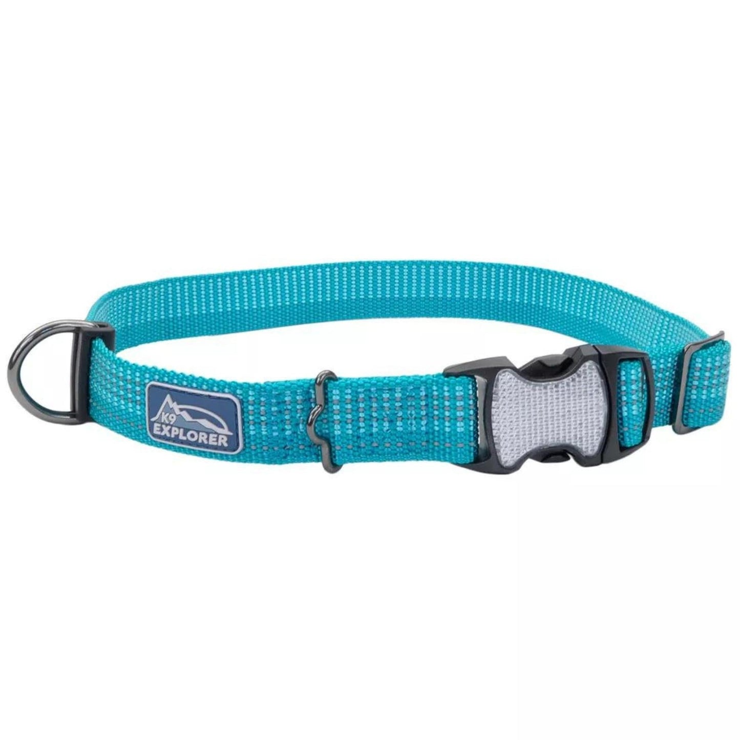 K9 Explorer Brights Reflective Adjustable Dog Collar Ocean Large 1"x 18"-26"