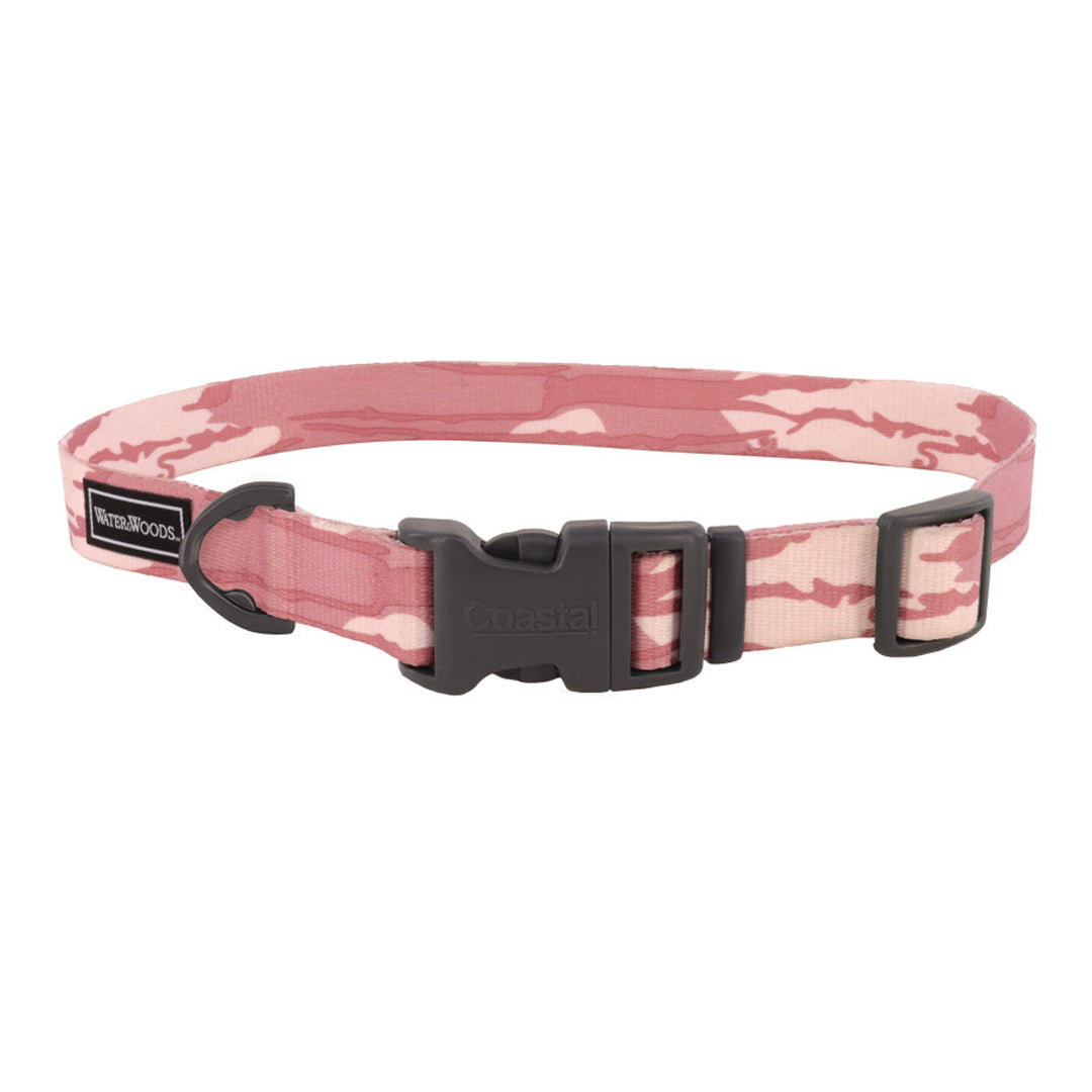 Coastal Water and Woods Adjustable Dog Collar Bottomland Pink 1ea/14-20 in