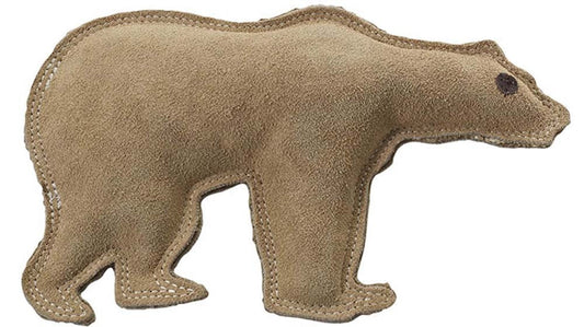 Dura-Fused Leather Dog Toy Bear Brown 1ea/LG