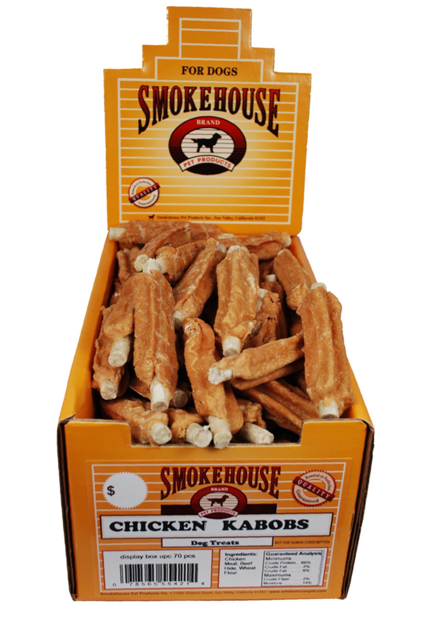 Smokehouse Chicken Kabobs Dog Treats 70ea/Display, 70 ct