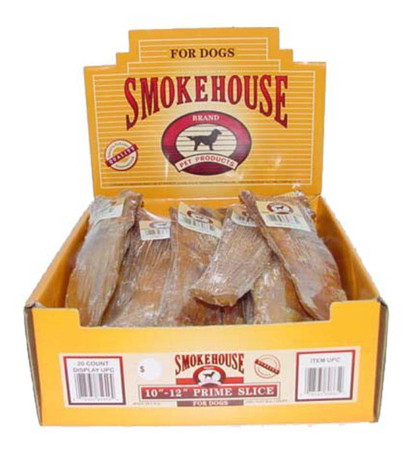 Smokehouse USA Made Prime Slice Dog Chew Shelf Display Box 20ea/20 ct, 10-12 in