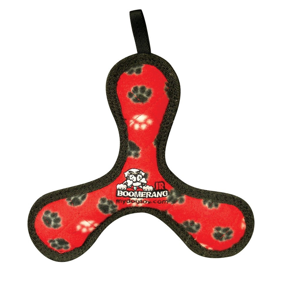 Tuffy Jr Boomerang Durable Dog Toy Red Paw 1ea/8 in