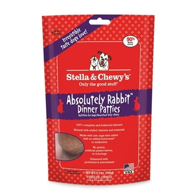 Stella And Chewys Freeze Dried Dog Food- Rabbit Dinner Patties 14oz.