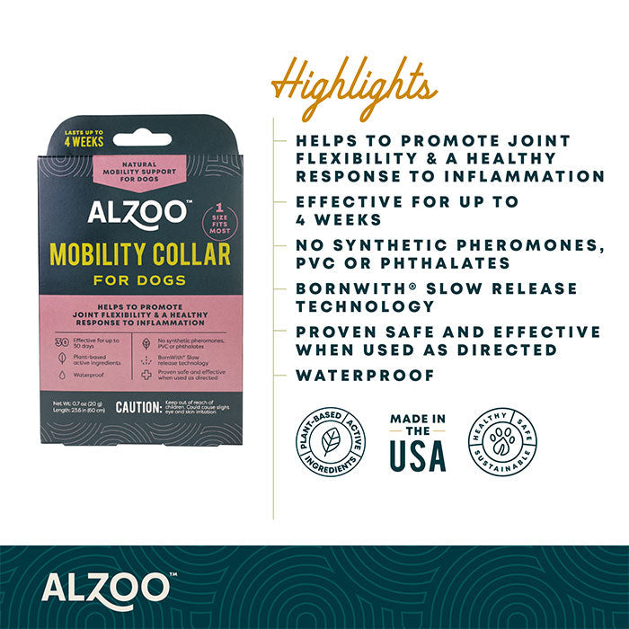 Alzoo Plant-Based Mobility Collar For Dogs 23.6In.