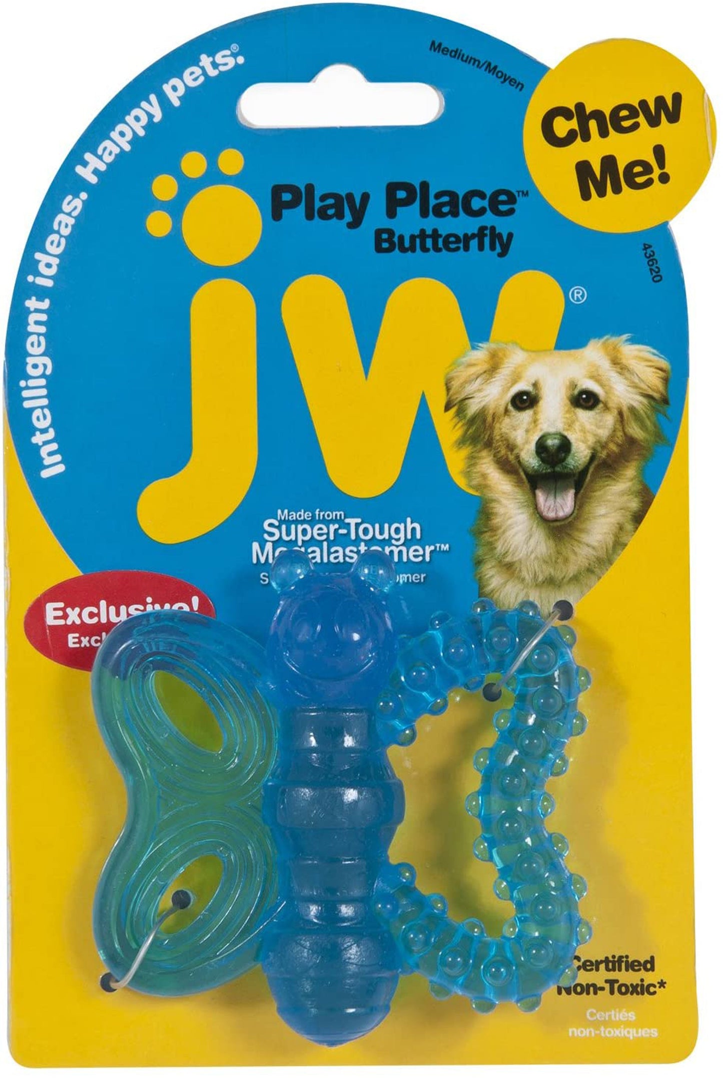 JW Pet PlayPlace Butterfly Teether Dog Toy 1ea/MD