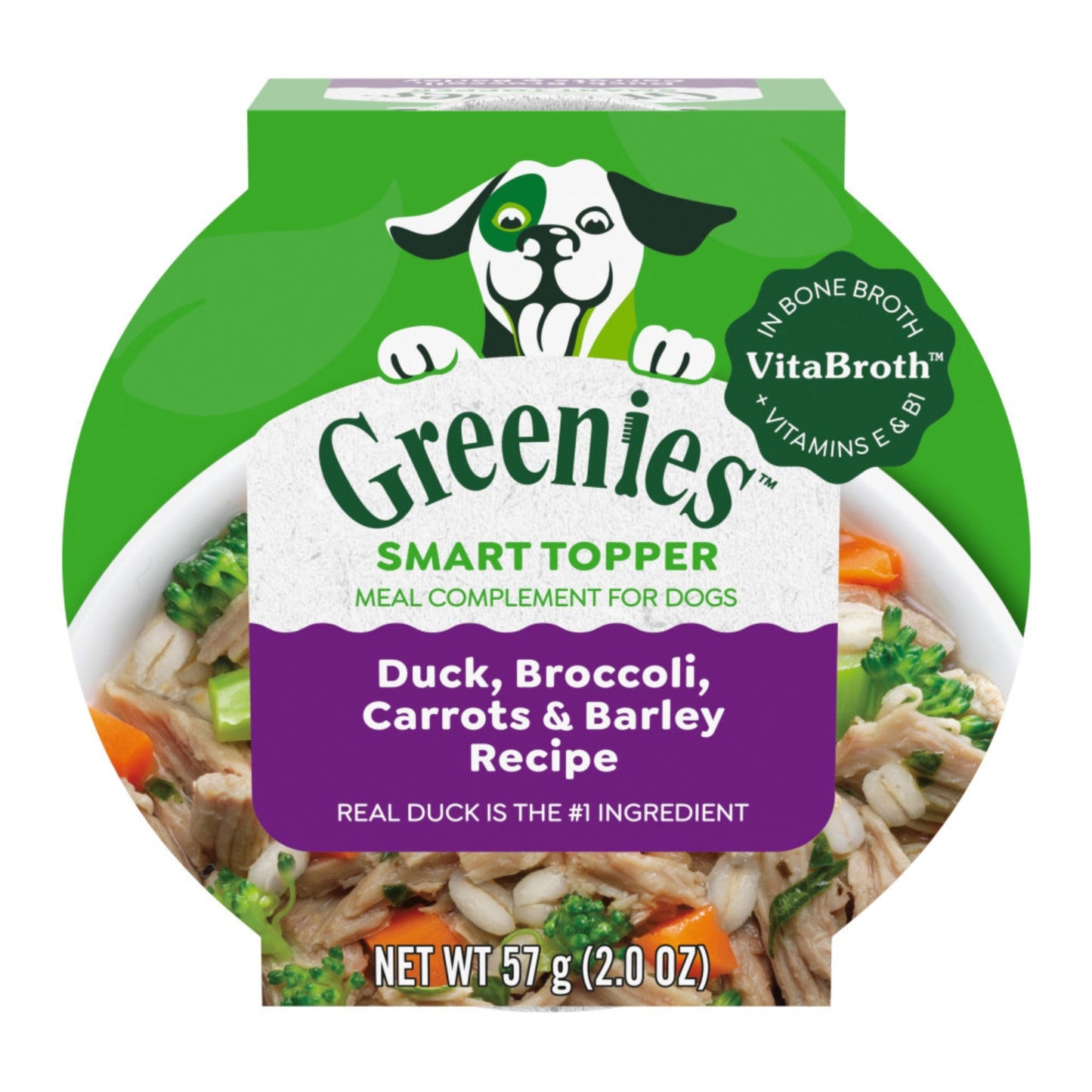 Greenies Smart Topper Meal Compliment for Dogs Duck, Broccoli, Carrots & Barely, 10ea/2oz. (Case of 10)