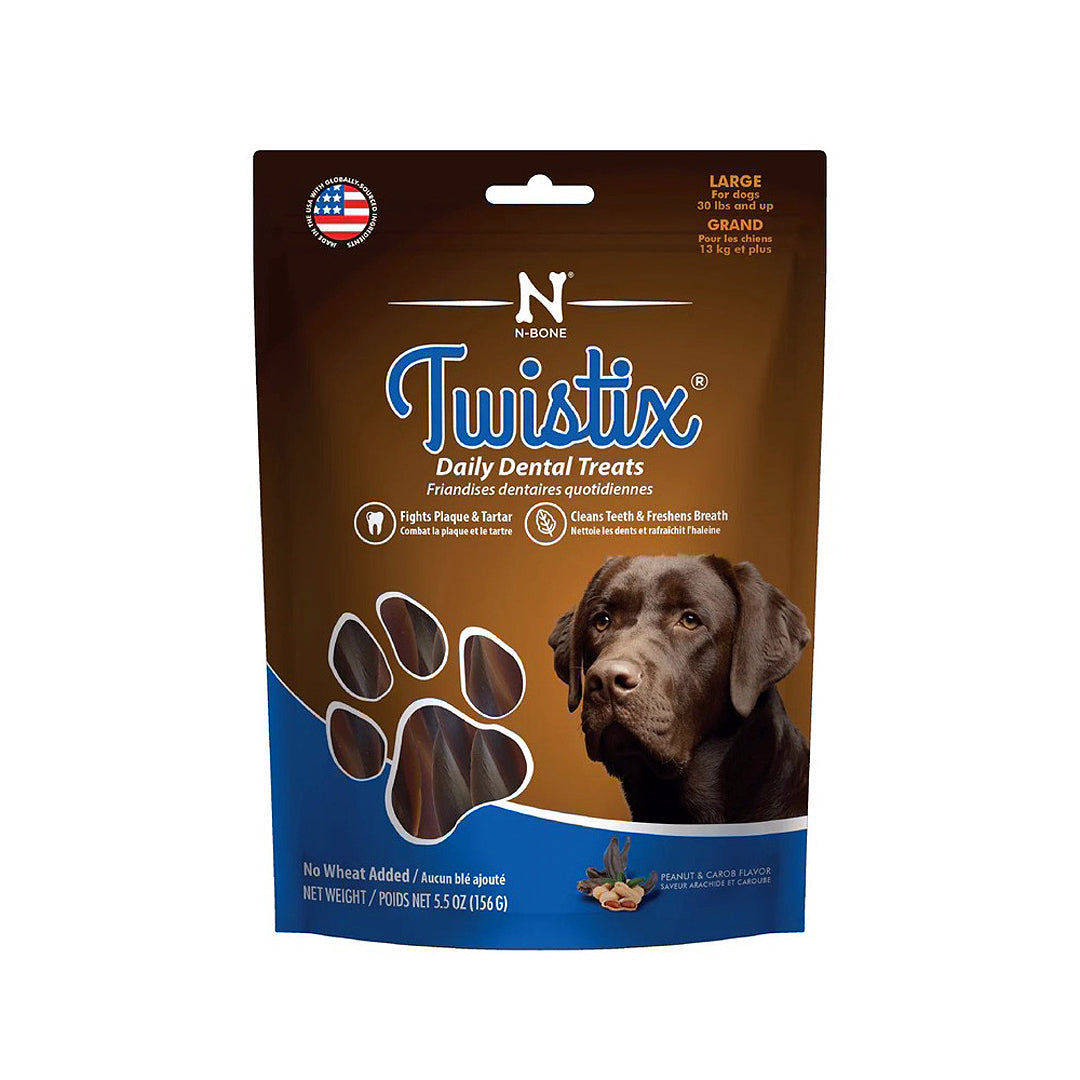 Twistix Wheat Free Dental Dog Treats Peanut & Carob 1ea/5.5 oz, LG