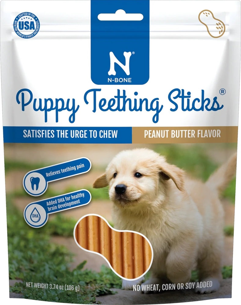 Nbone Puppy Teething Sticks Peanut Butter 17Ct