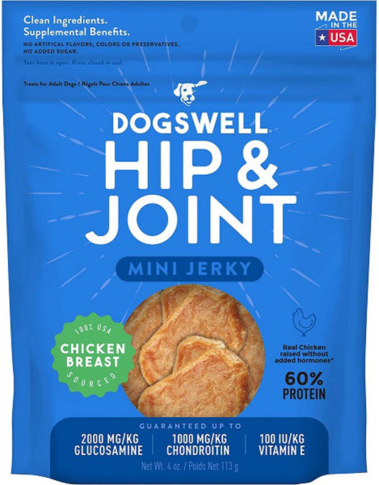 Dogswell Hip & Joint Grain-Free Jerky Dog Treat Mini Chicken 1ea/4 oz