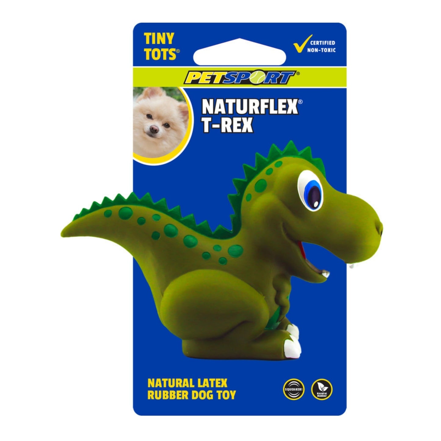 Petsport USA NaturFlex Dinosaur Latex Dog Toy TRex, 4ea/4 in, Tiny Tot