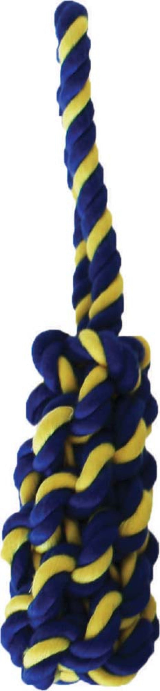 Petsport USA Twisted Chew Bumper Dog Toy Blue, Yellow 1ea/7 in, Mini