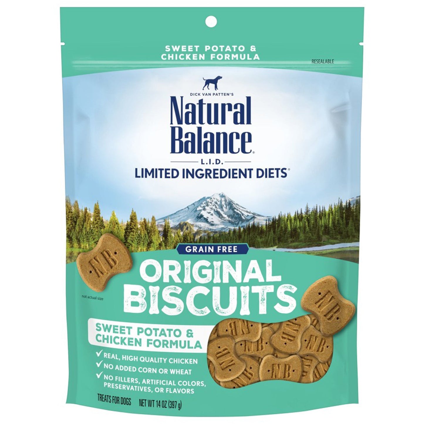 Natural Balance Pet Foods Rewards Crunchy Biscuits Small Breed Dog Treats Chicken & Sweet Potato 1ea/14 oz