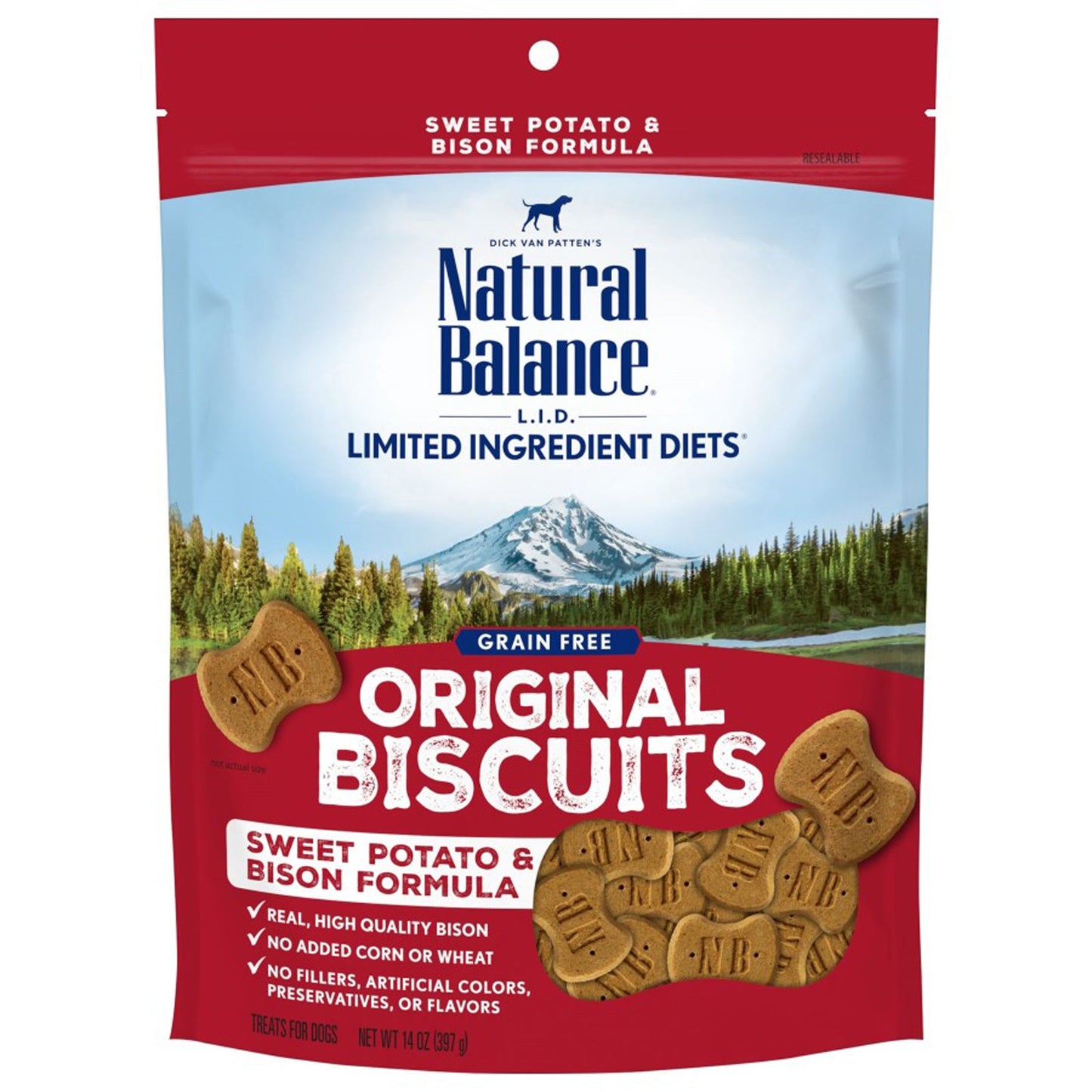 Natural Balance Pet Foods Rewards Crunchy Biscuits Small Breed Dog Treats Bison & Sweet Potato 1ea/14 oz