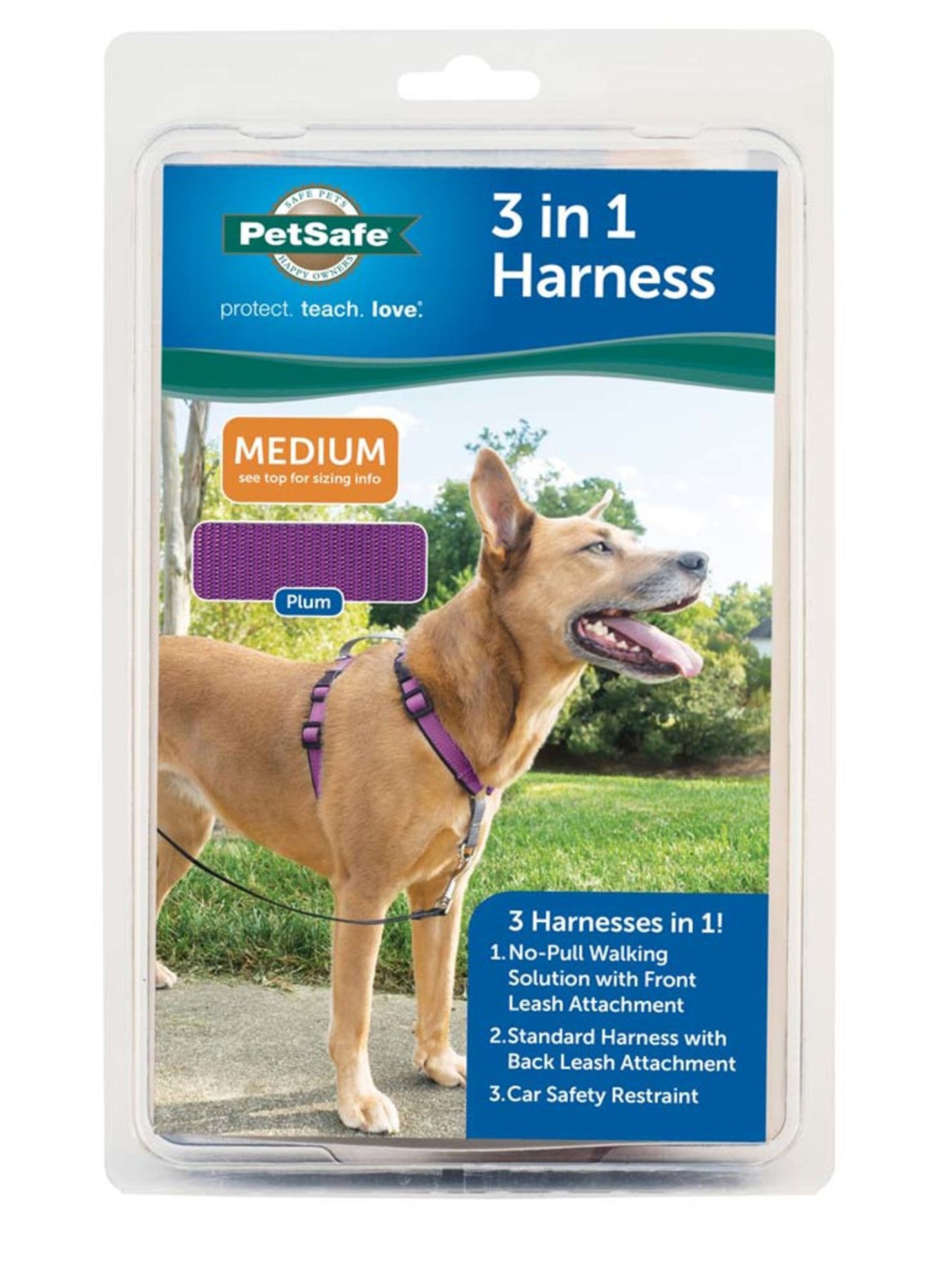 PetSafe 3in1 Dog Harness Plum 1ea/MD