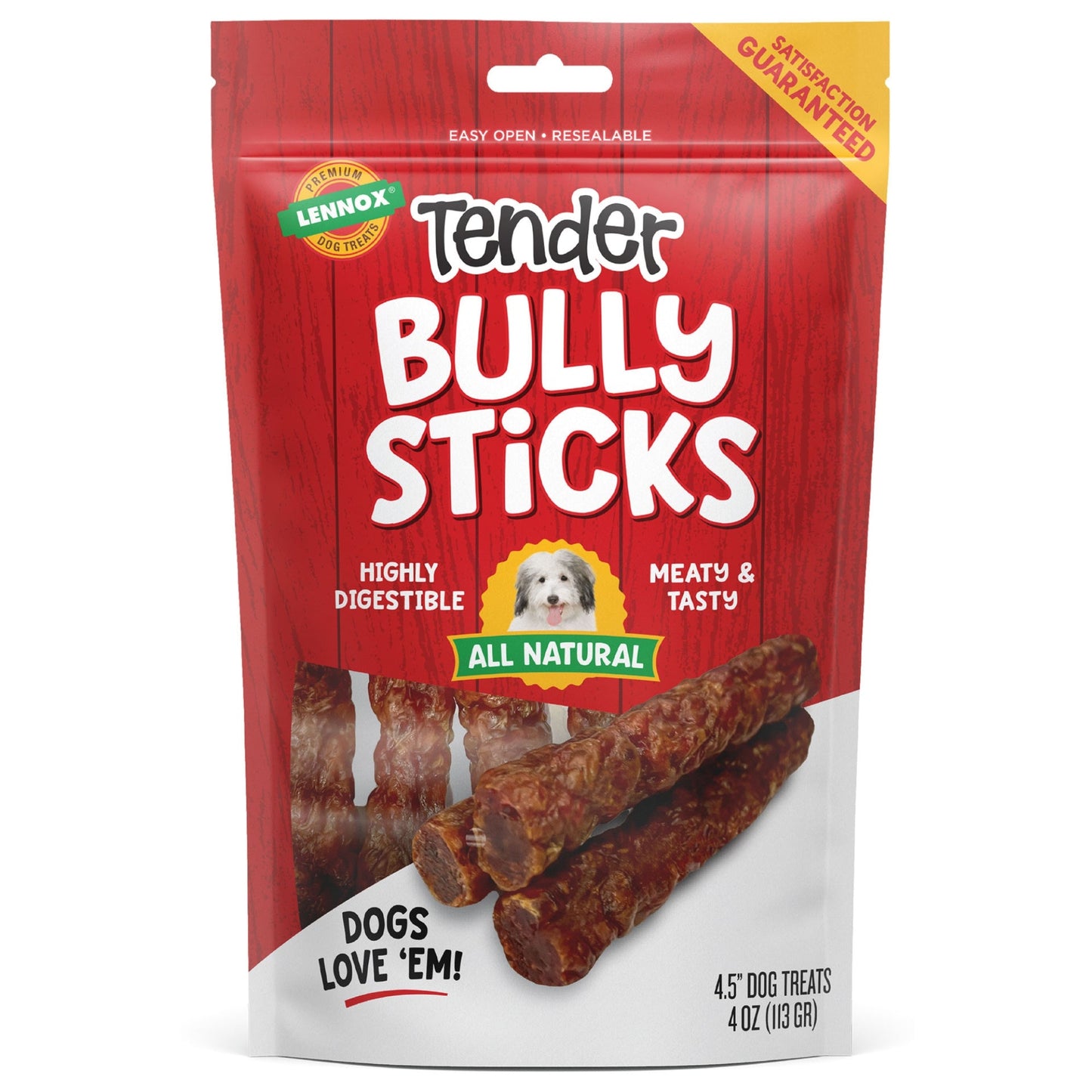 Lennox Tender Dog 4" 4oz. Bully Sticks