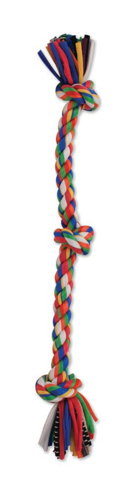 Mammoth Pet Products Cloth Dog Toy Rope 3 Knot Tug Multi-Color 1ea/20 in, MD