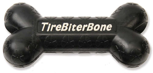 Mammoth Pet Products TireBiter Bone with Treat Station Dog Toy Black 1ea/LG, 7.25 in