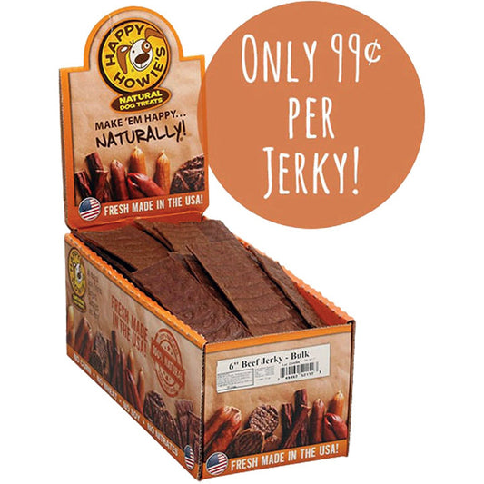 Happy Howies Dog Beef Jerky 6In 80Pk