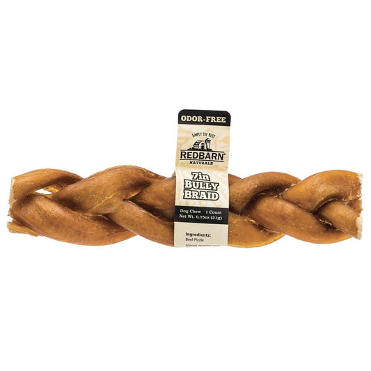 Redbarn Pet Products Odor-Free Braided Bully Stick Dog Chew 20ea/7 in, 20 ct