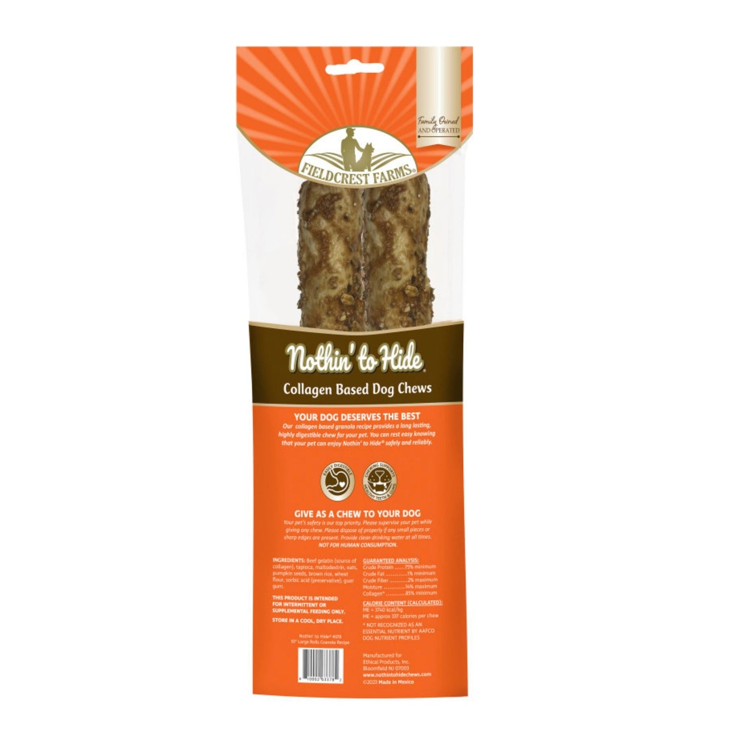 Fieldcrest Farms Nothin' To Hide Roll Dog Treat Granola, 1ea/LG, 10 in