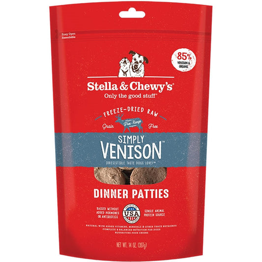 Stella And Chewys Dog Freeze-Dried Dinner Patties Simply Venison 14oz.