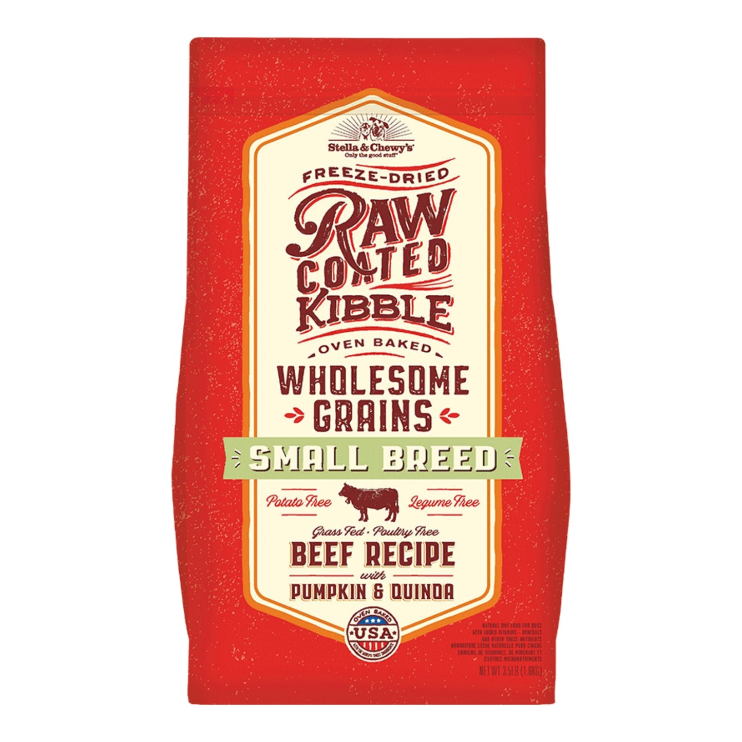 Stella & Chewy's Dog Raw Coated Small Breed Wholesome Beef 3.5Lb