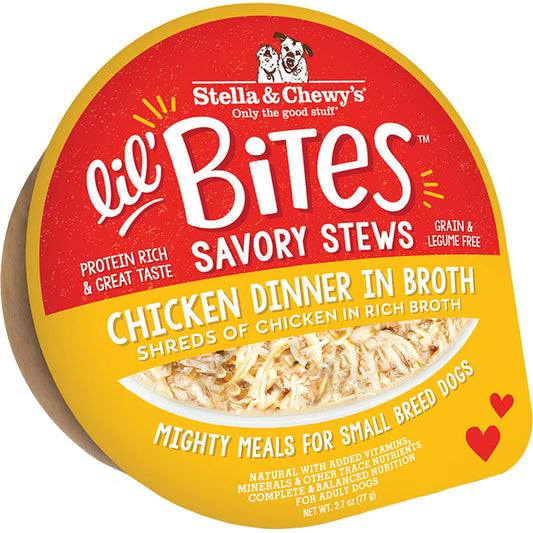 Stella and Chewys Dog Lil Bites Savory Stew Chicken 2.7oz. (Case of 12)