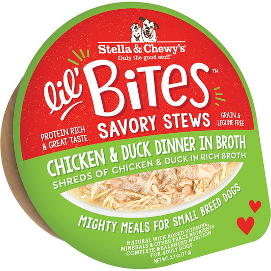 Stella and Chewys Dog Lil Bites Savory Stew Chicken And Duck 2.7oz. (Case of 12)