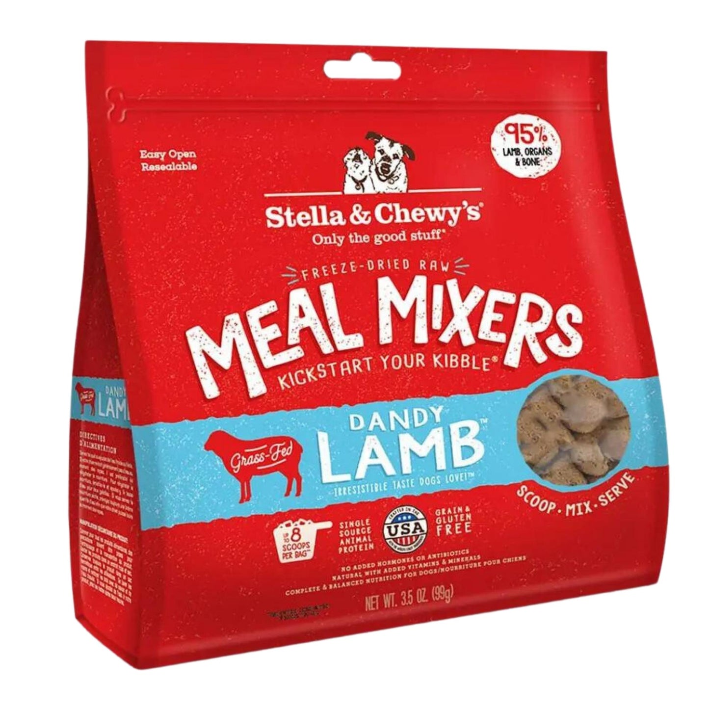 Stella and Chewys Dog Freeze-Dried Tantalizing Lamb Meal Mixers 35oz.