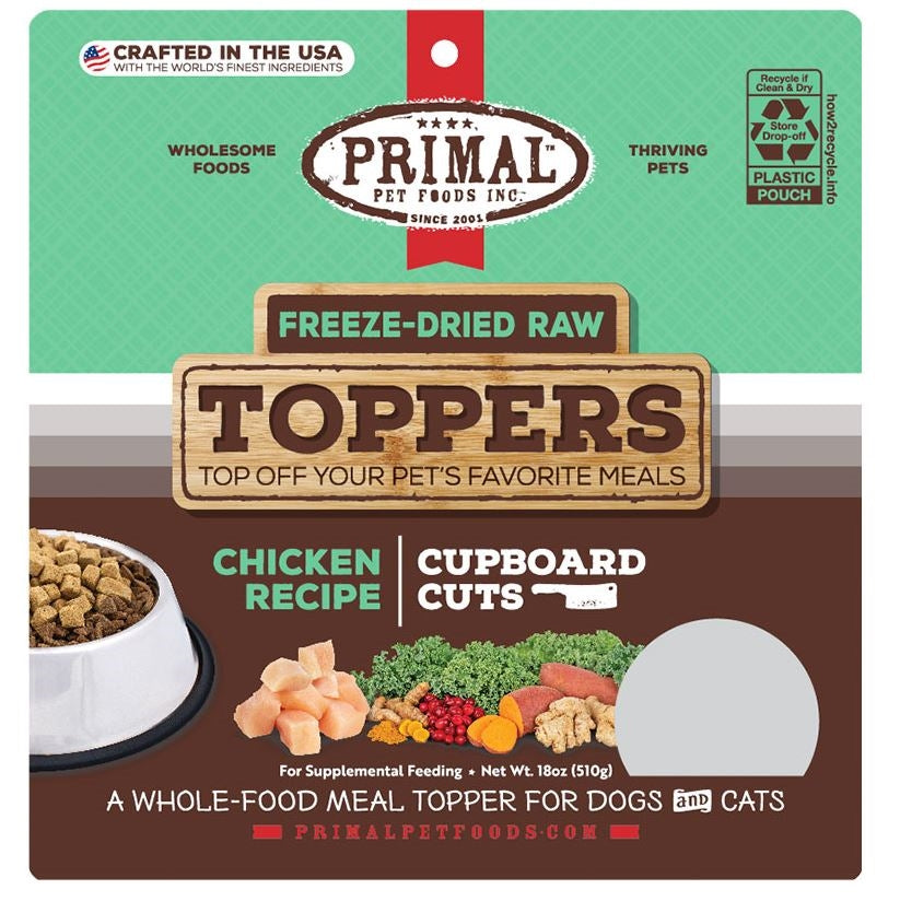 Primal Dog-Cat Fd Raw Topper Cupboard Cuts Chicken 18oz.