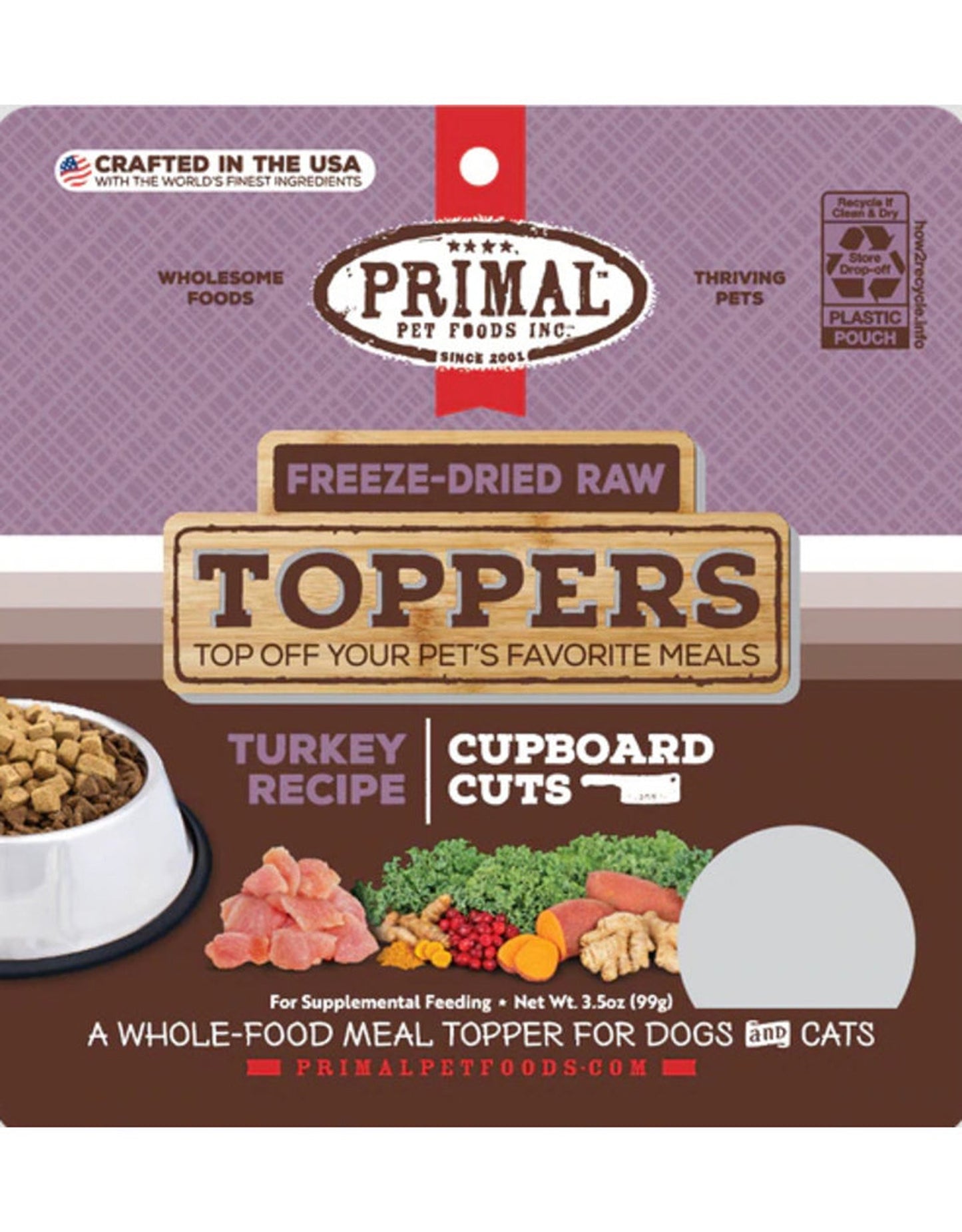 Primal Freeze Dried Cupboard Cuts Toppers Turkey 18 oz.