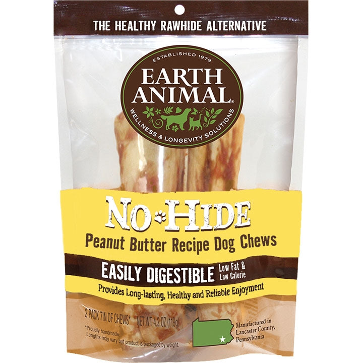 Earth Animal No Hide Chews Peanut Butter Medium (2 Pack)