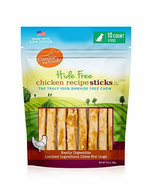 Canine Natural Hide Free 5" Chicken Stick 10Pk