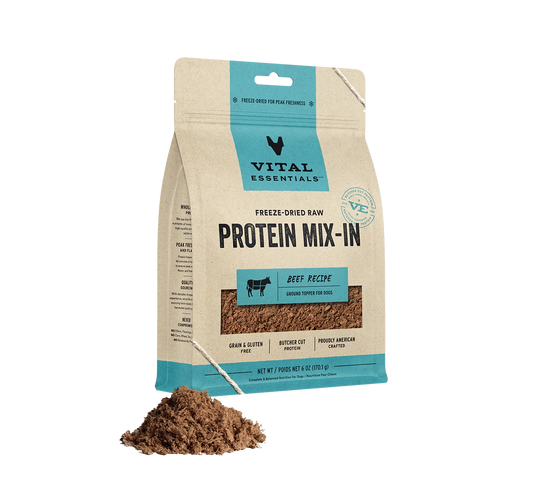 Vital Essentials Dog Freeze Dried Topper Ground Beef 6oz.