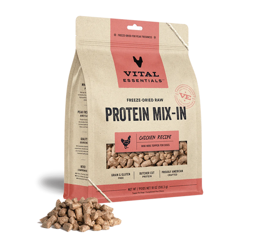 Vital Essentials Dog Freeze Dried Topper Chicken 18oz.